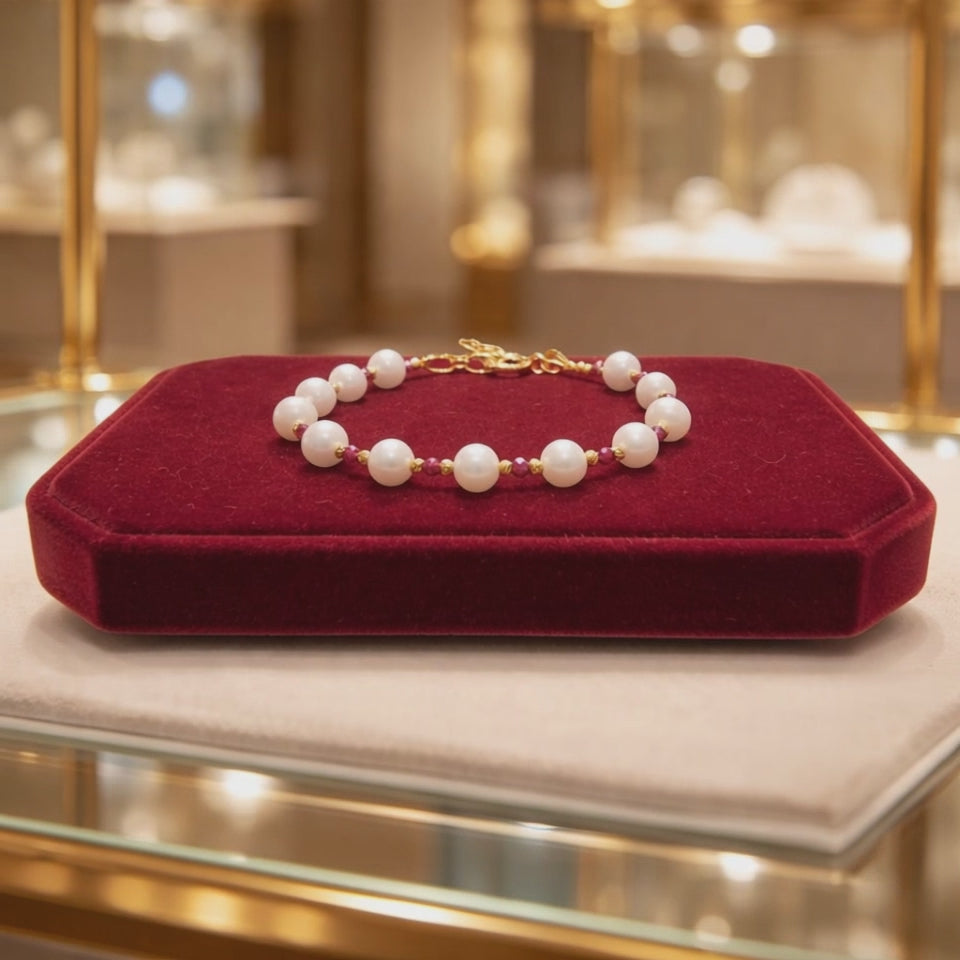 Bracelet perles de culture et vermeil