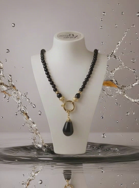 Collier en onyx noir
