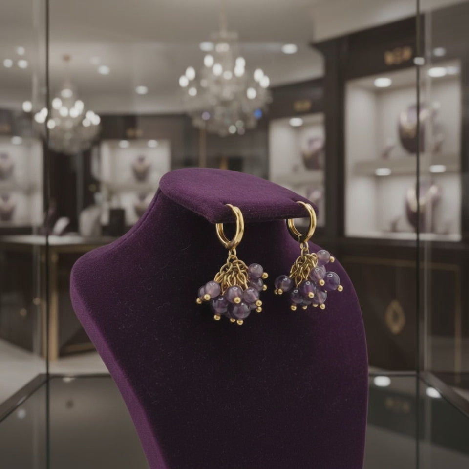 Boucles d’oreilles en vermeil et Améthyste