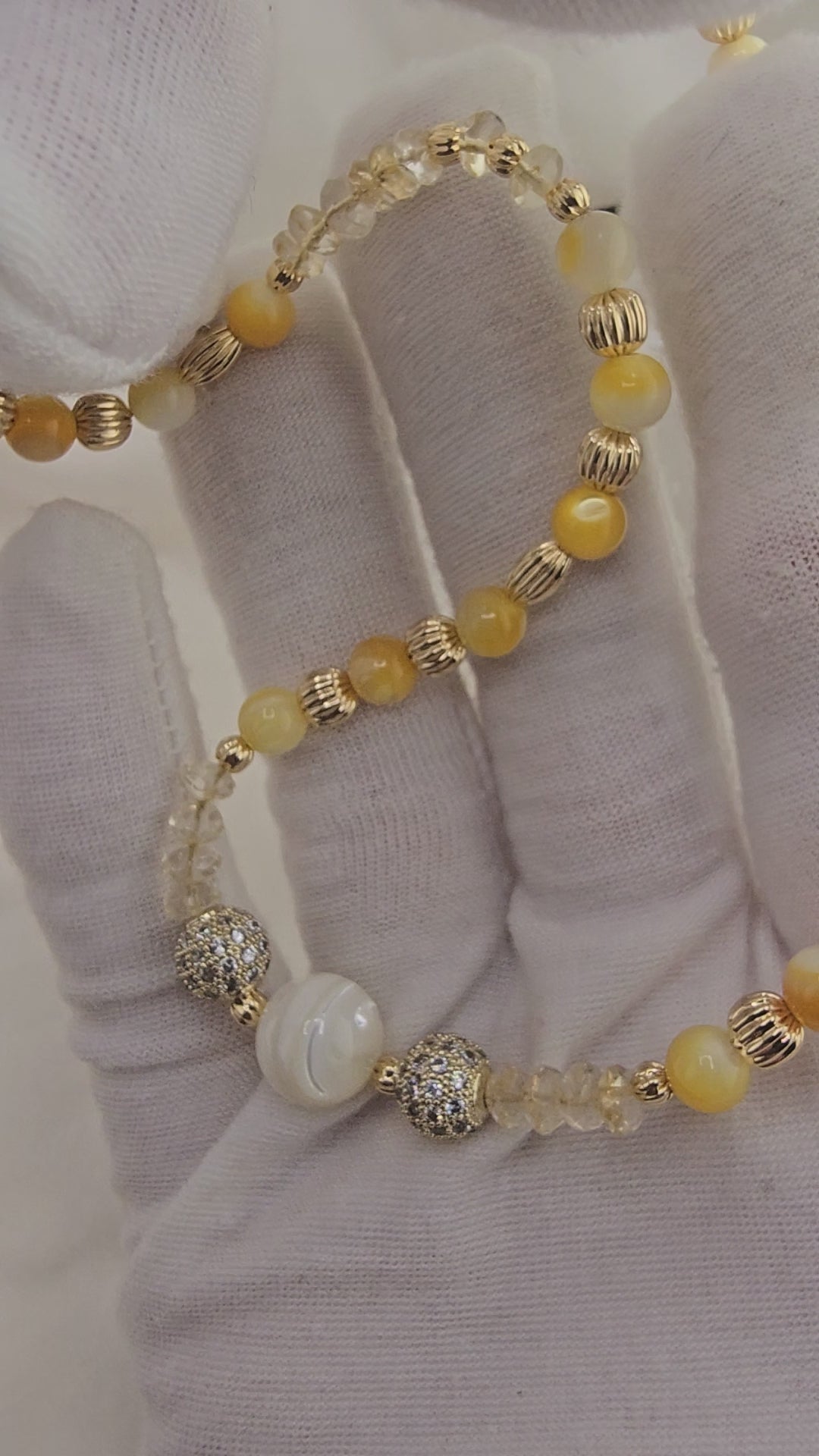 Collier en Nacre et citrine