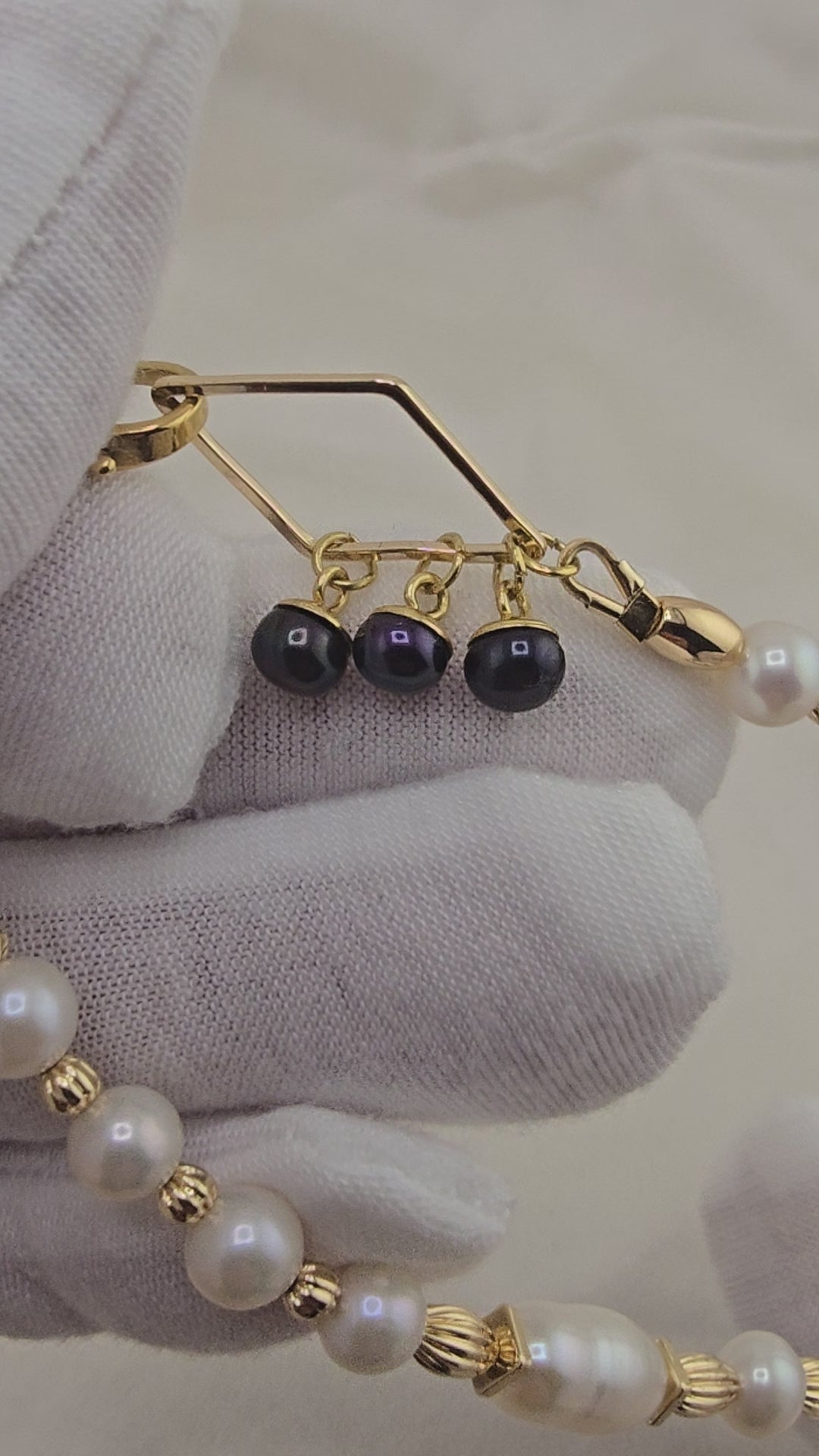Collier en perles de culture ronde et olive