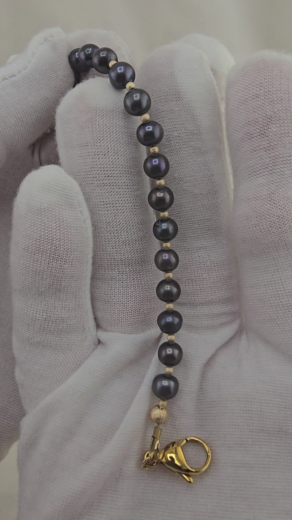 Bracelet en perles de culture bleu marine