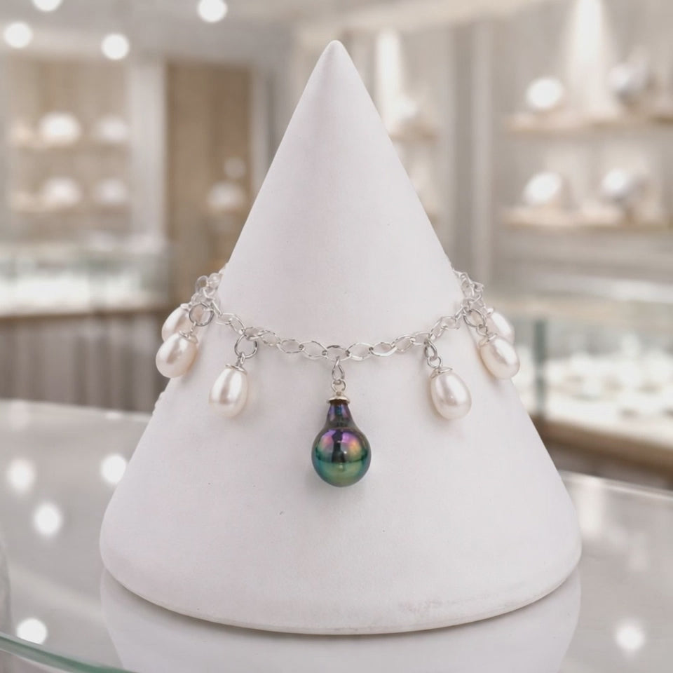 Clair Obscur - bracelet avec perles de culture de Tahiti