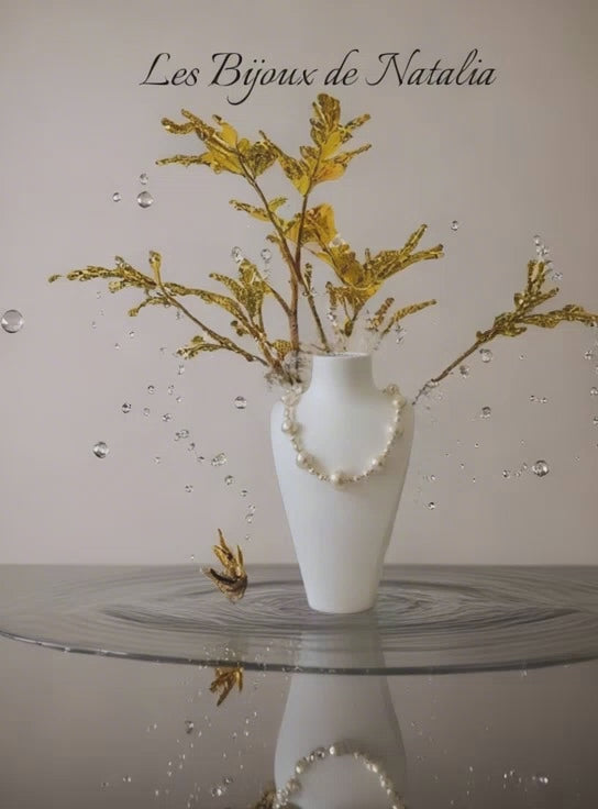 Cultured pearl and vermeil necklace