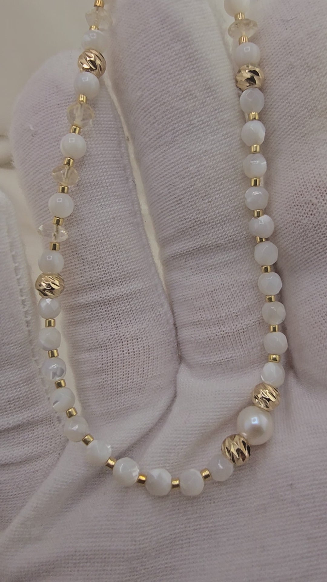 Collier en Nacre et Citrine