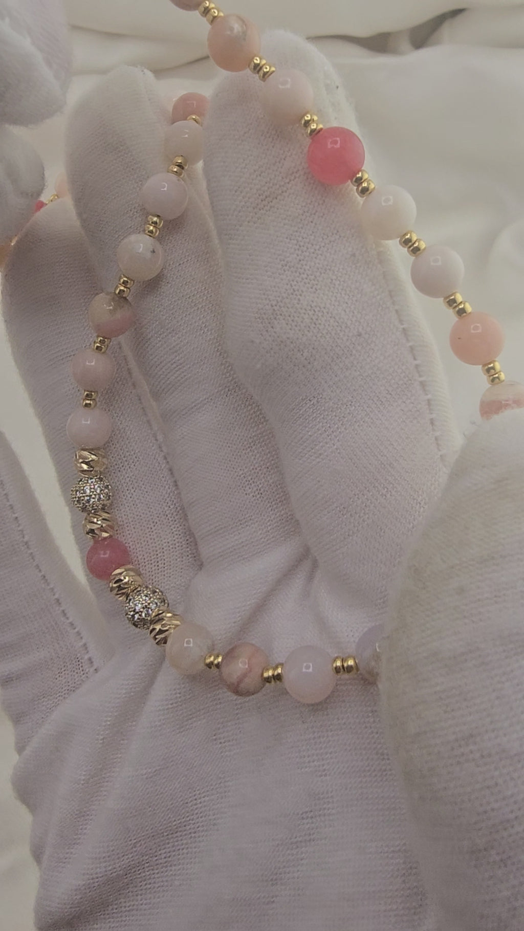 Collier en Opal rose