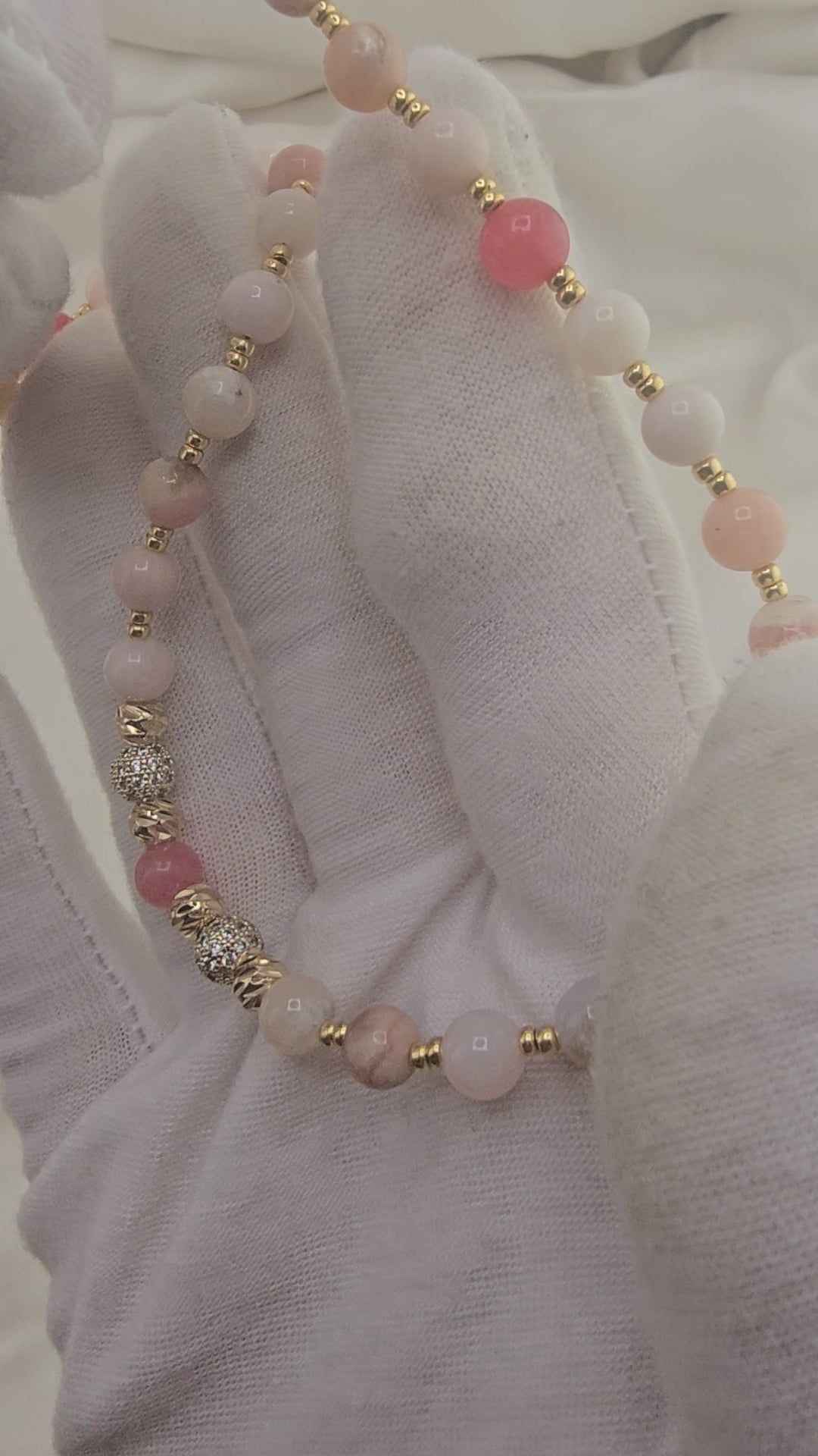Collier en Opal rose