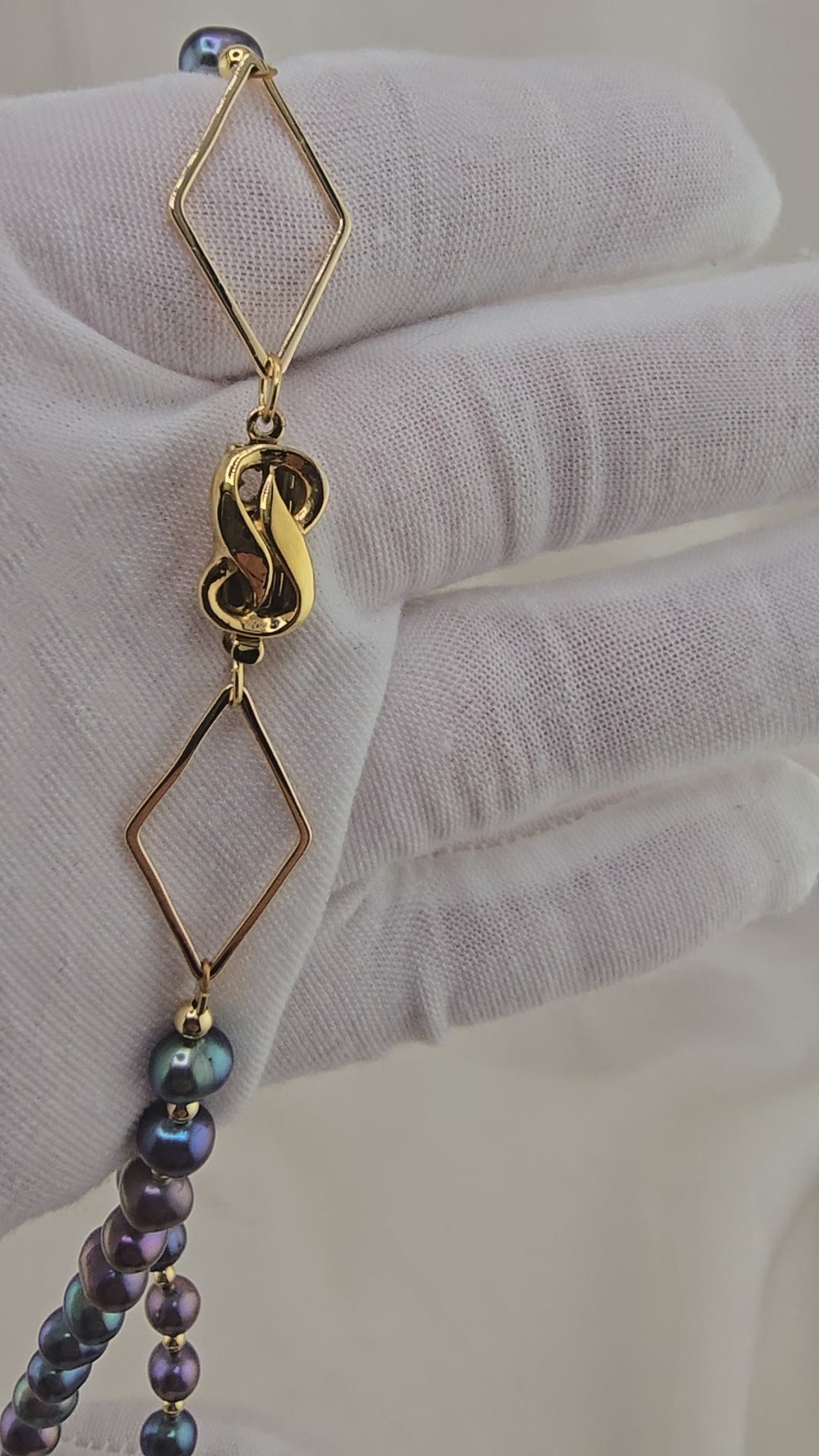Collier en perles de culture reflets irisés