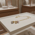 Collier exceptionnel en plaqué or 24k et perles prestigieuses