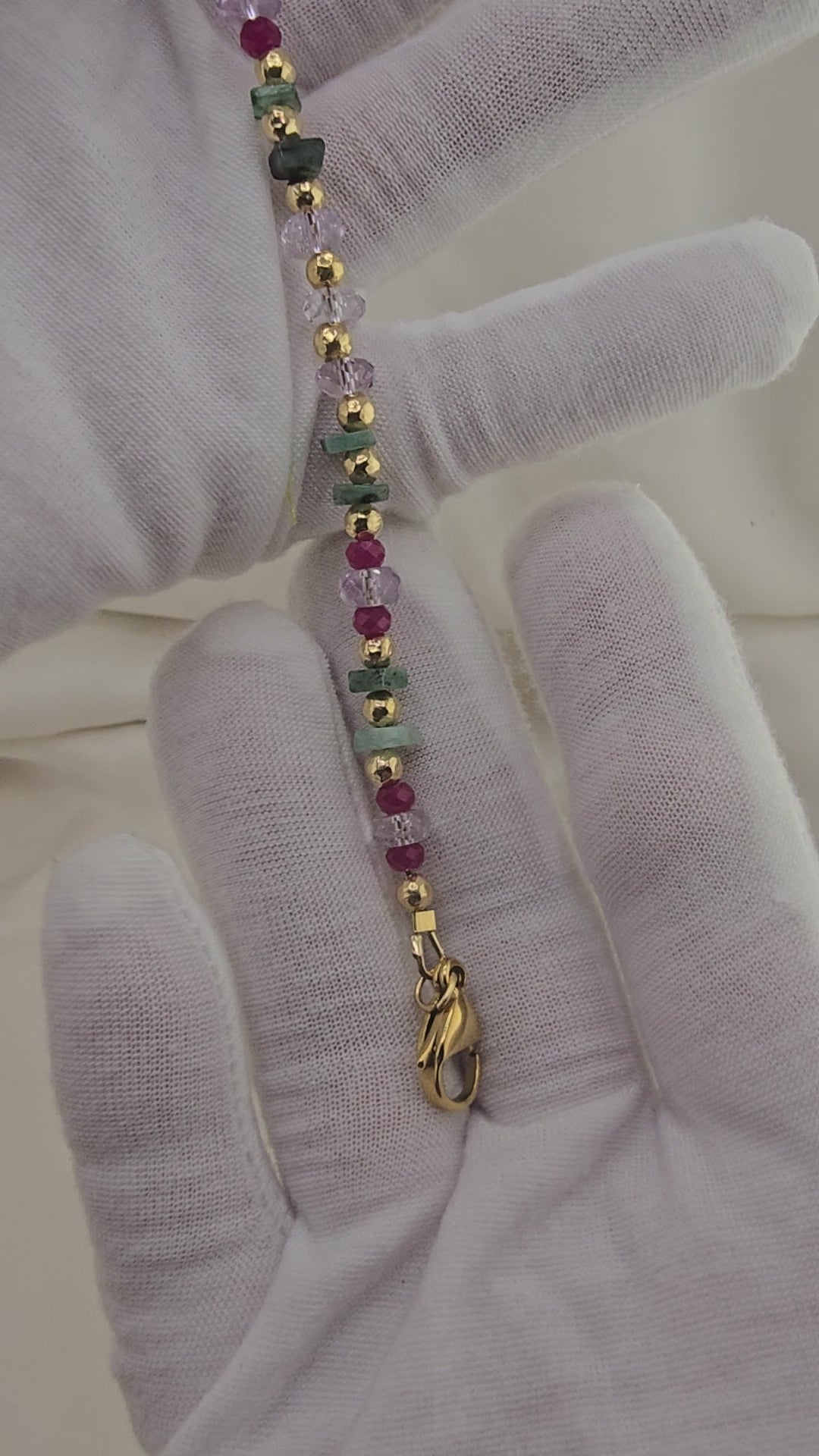 Bracelet en pierres fines et vermeil