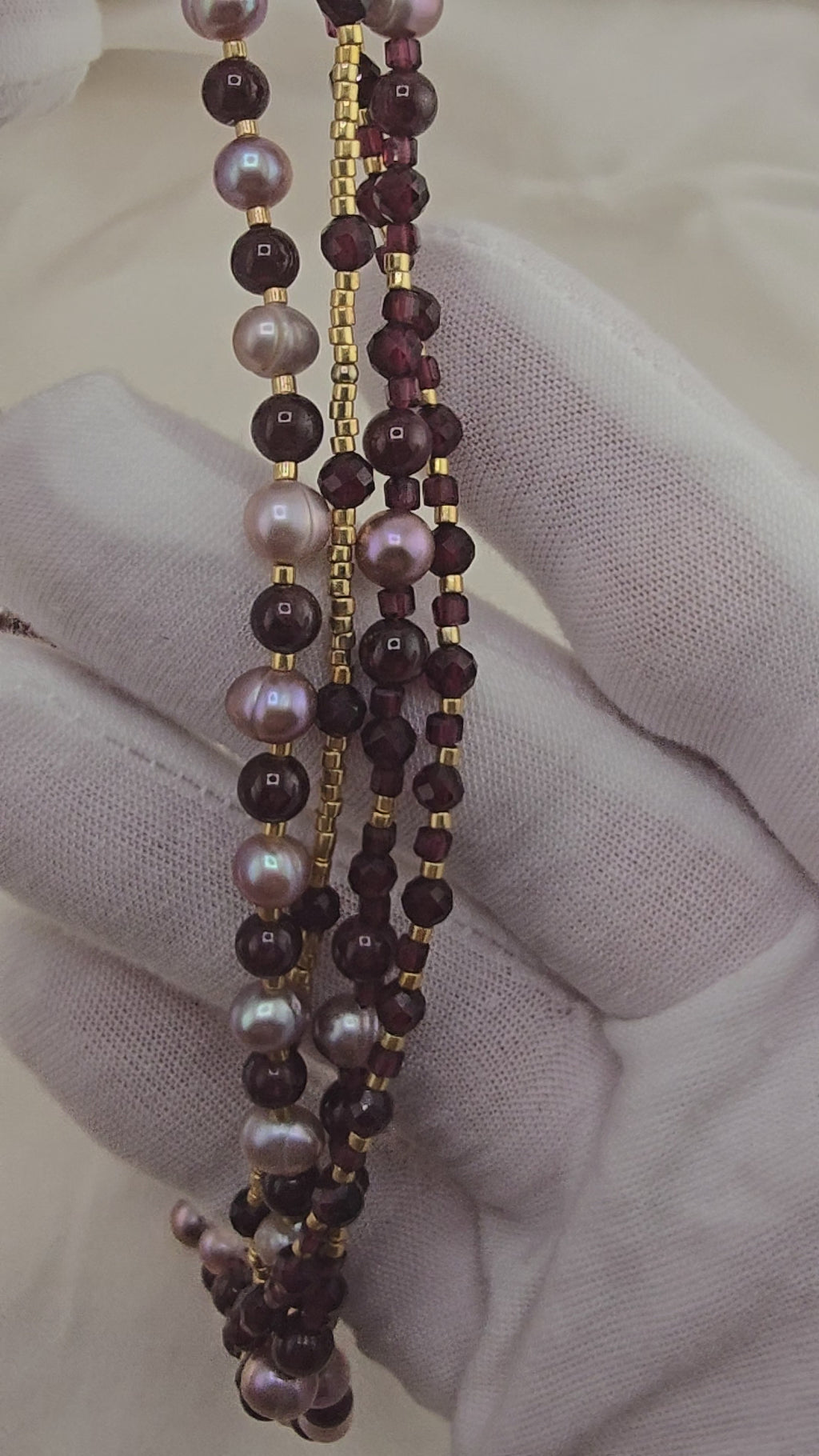 Collier 5 rangs avec perles de culture