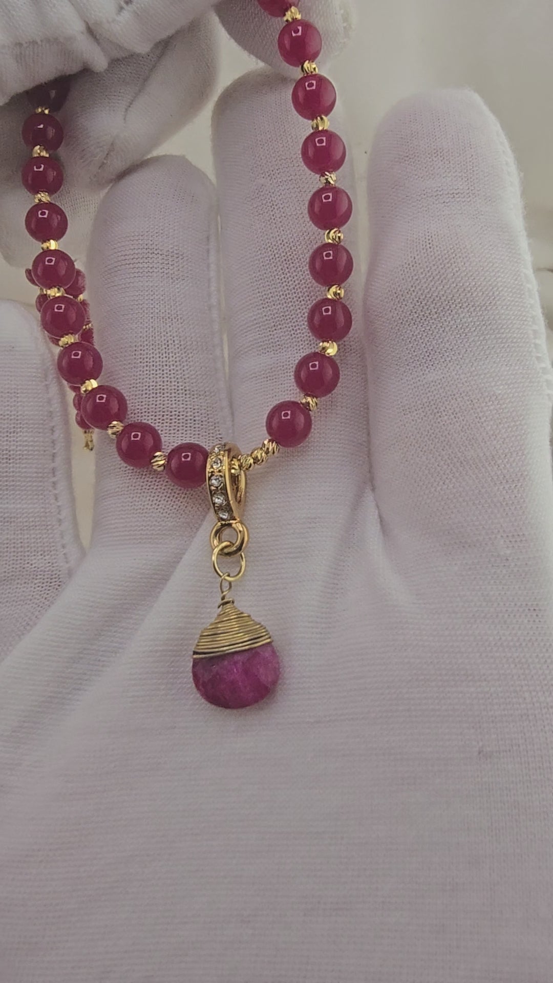Collier perles de Rubis