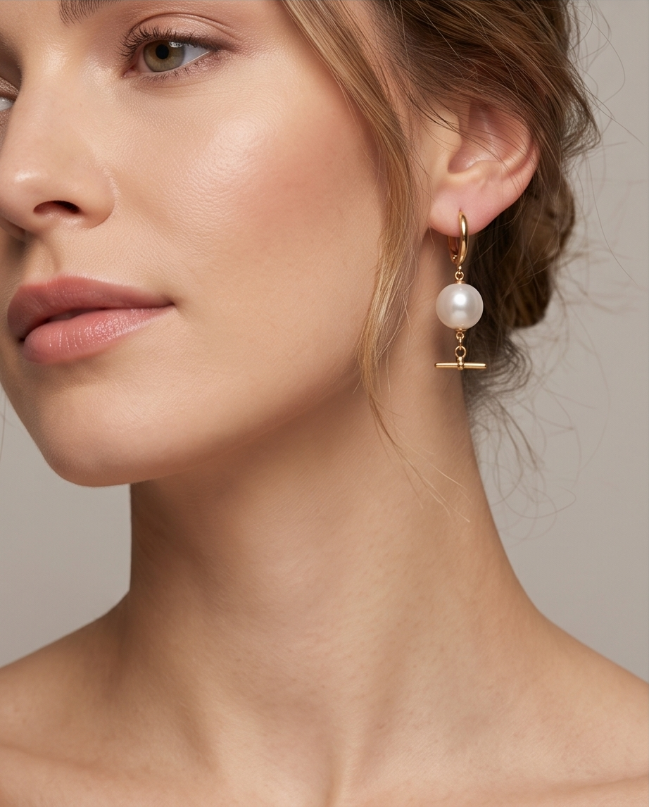 Boucles d'oreilles or 24k et perles de culture - Eclat Moderne