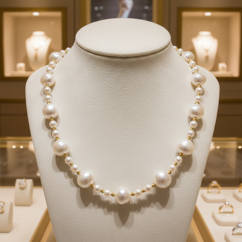 Collier en perles de culture et vermeil