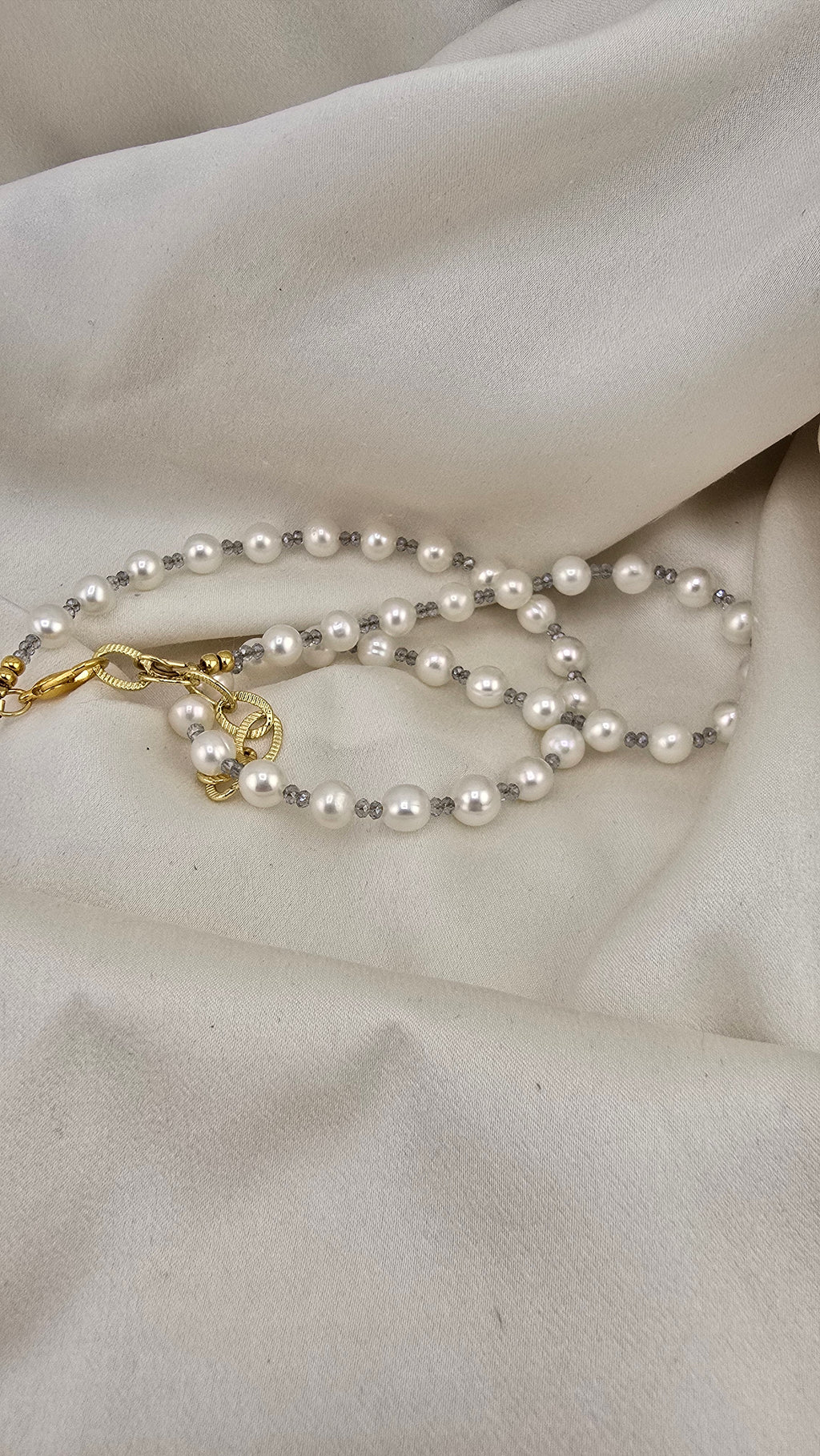 Collier avec perles de culture et Aigue marine dans son coffret prestige