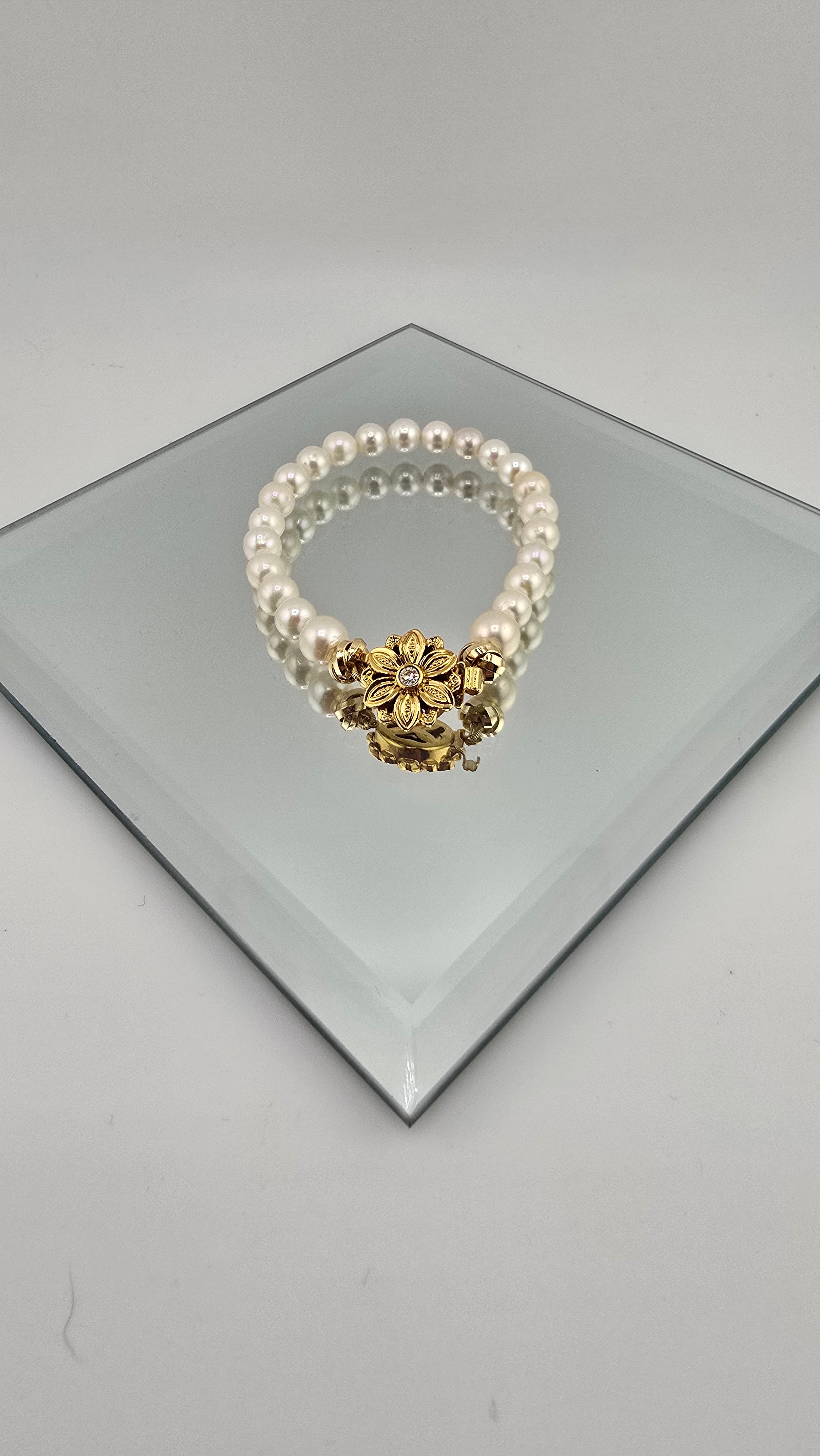 Bracelet perles de culture et fermoir couture