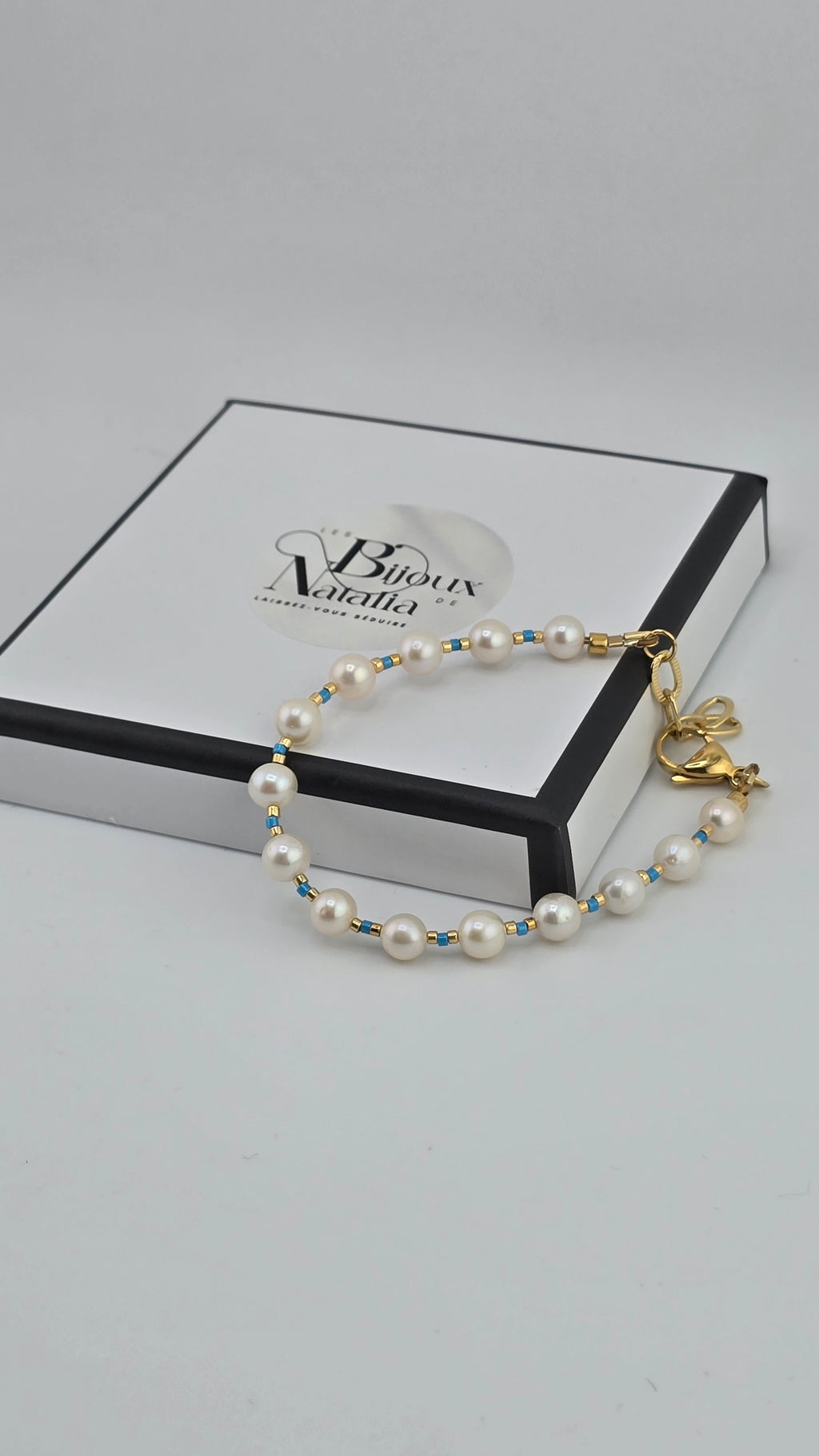 Bracelet en perles de culture blanches