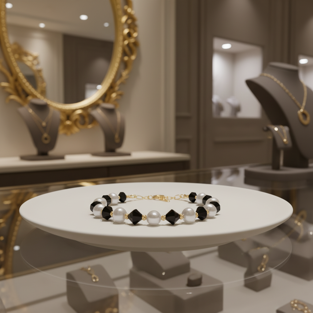 Bracelet en bordeaux très fonce et blanc