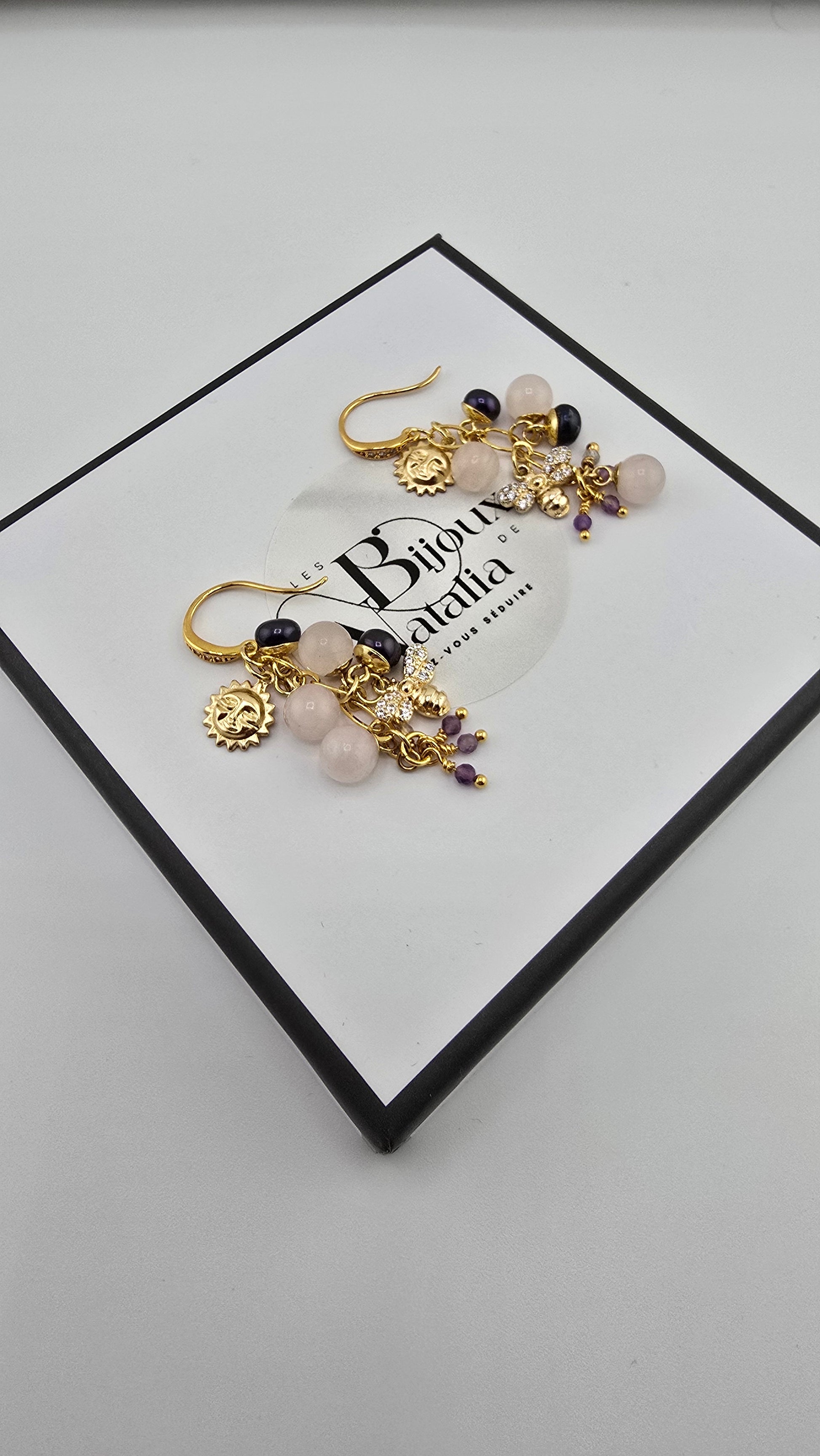 Boucles d 'oreilles en plaqué or 24k