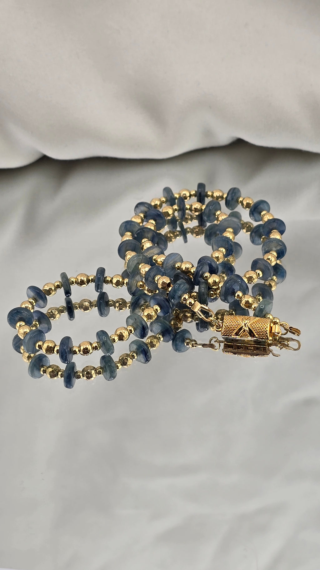 Collier et bracelet en Kyanite et vermeil
