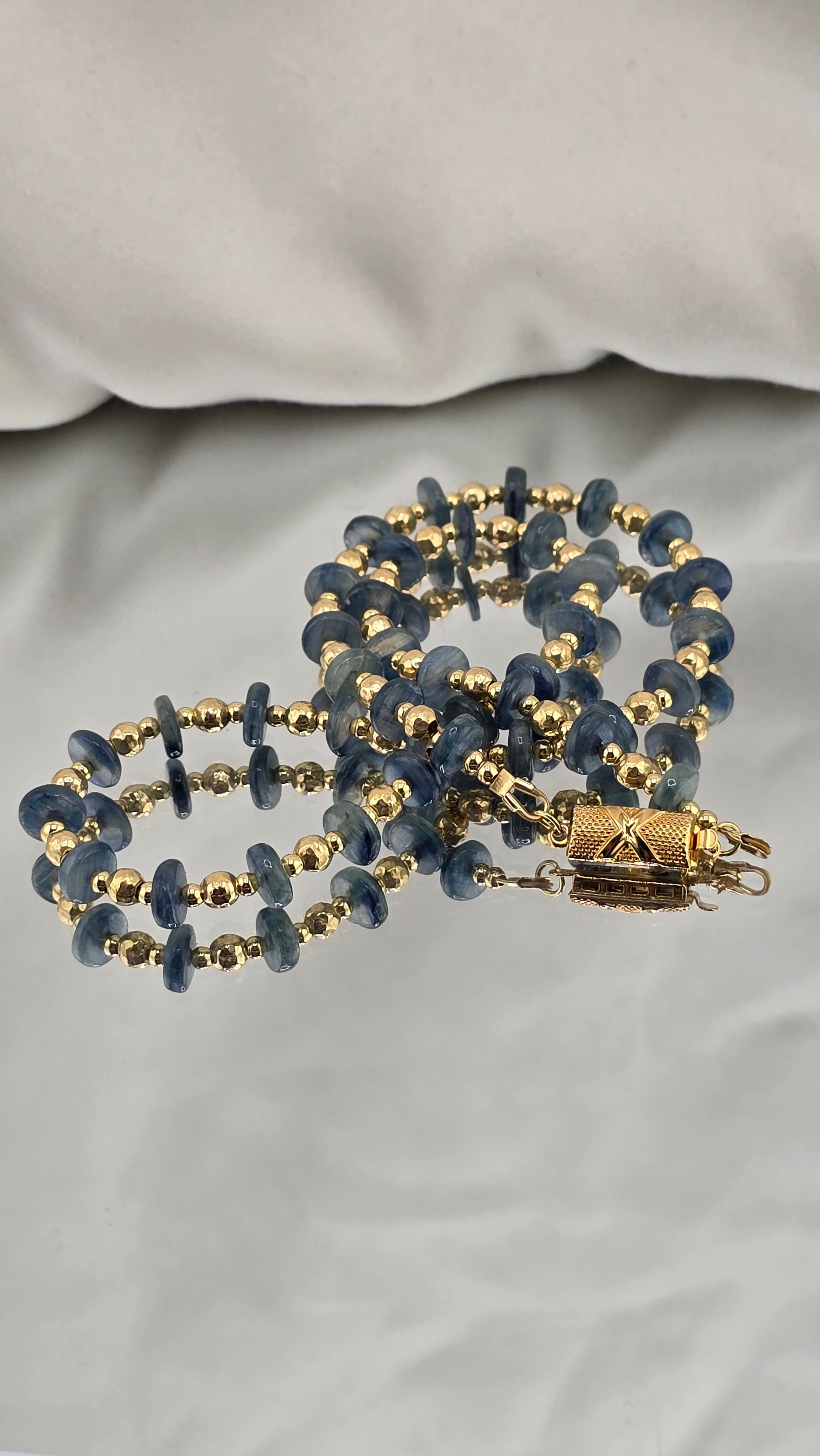 Collier et bracelet en Kyanite et vermeil
