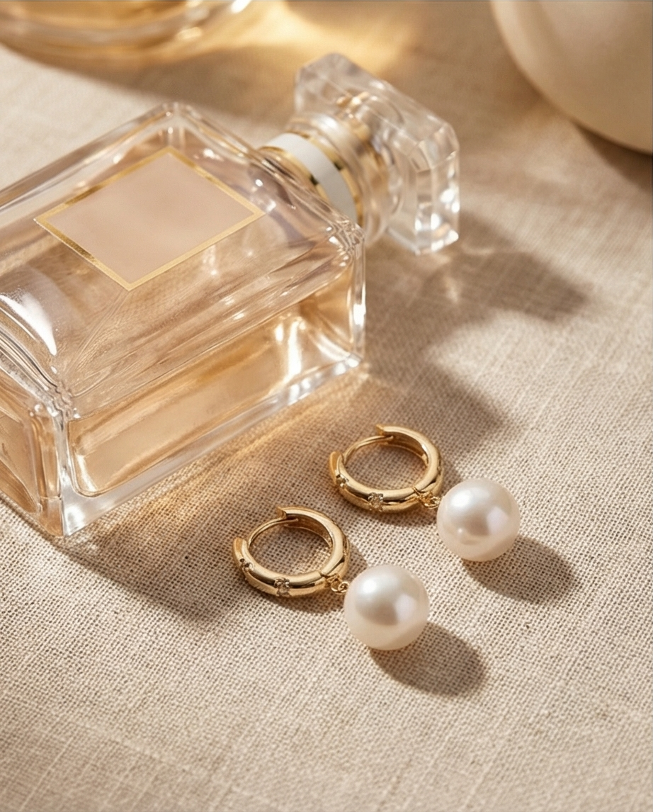 Boucles d’oreilles dormeuses avec perles de culture