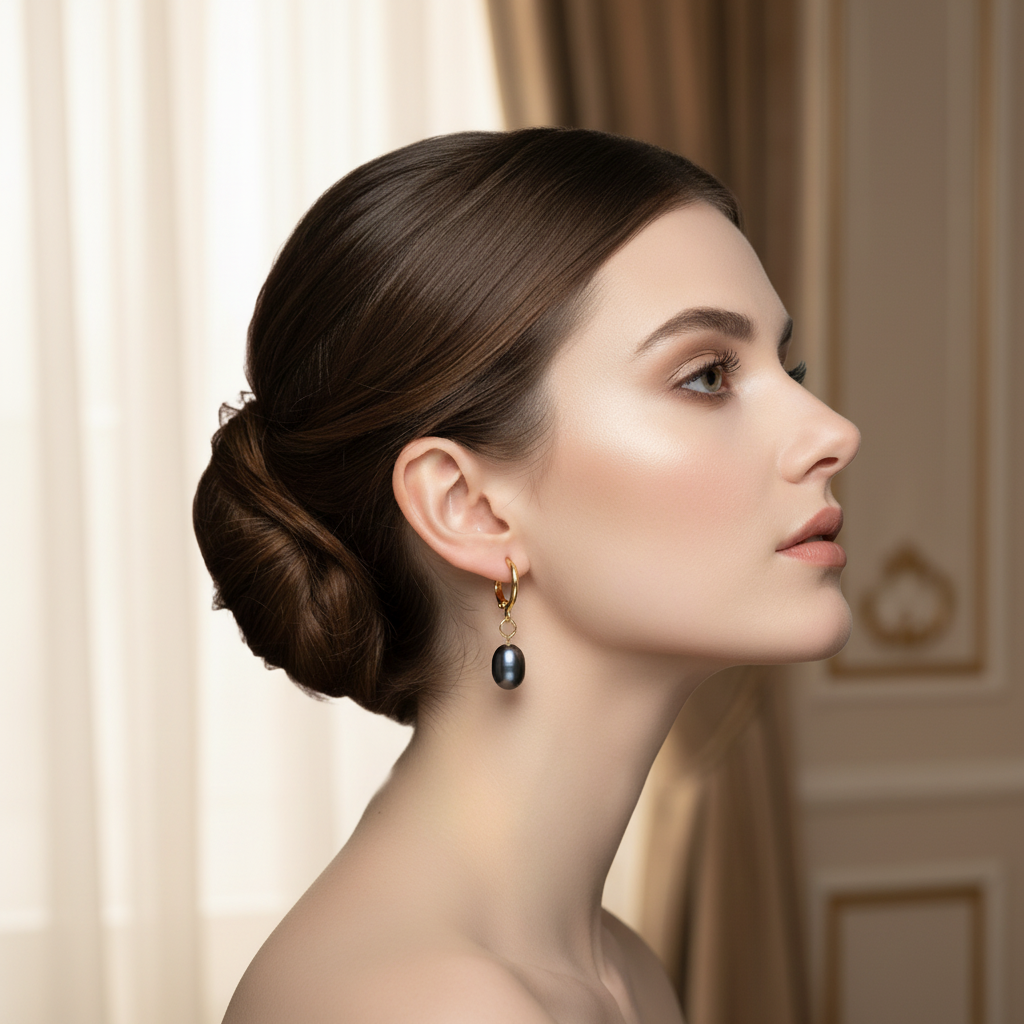 Boucles d oreilles en plaqué or 24k