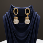 Boucles d oreilles en plaqué or 18K et strass