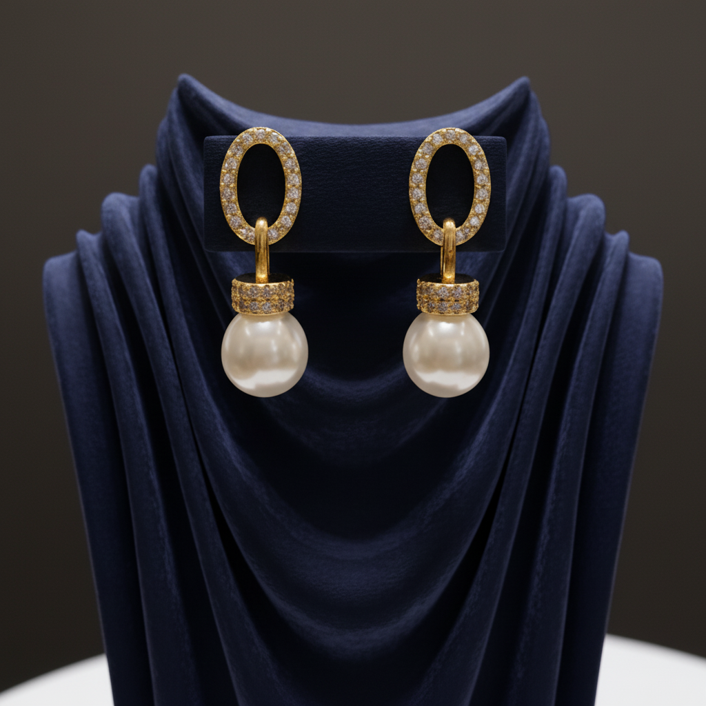 Boucles d oreilles en plaqué or 18K et strass