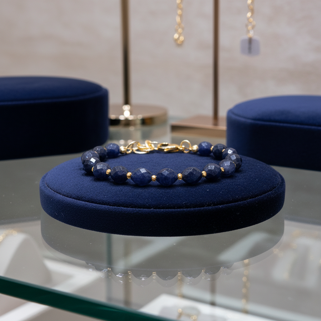 Bracelet en Lapis-Lazuli ovale facetté