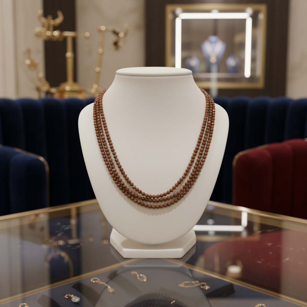 Collier en grès rouge scintillant