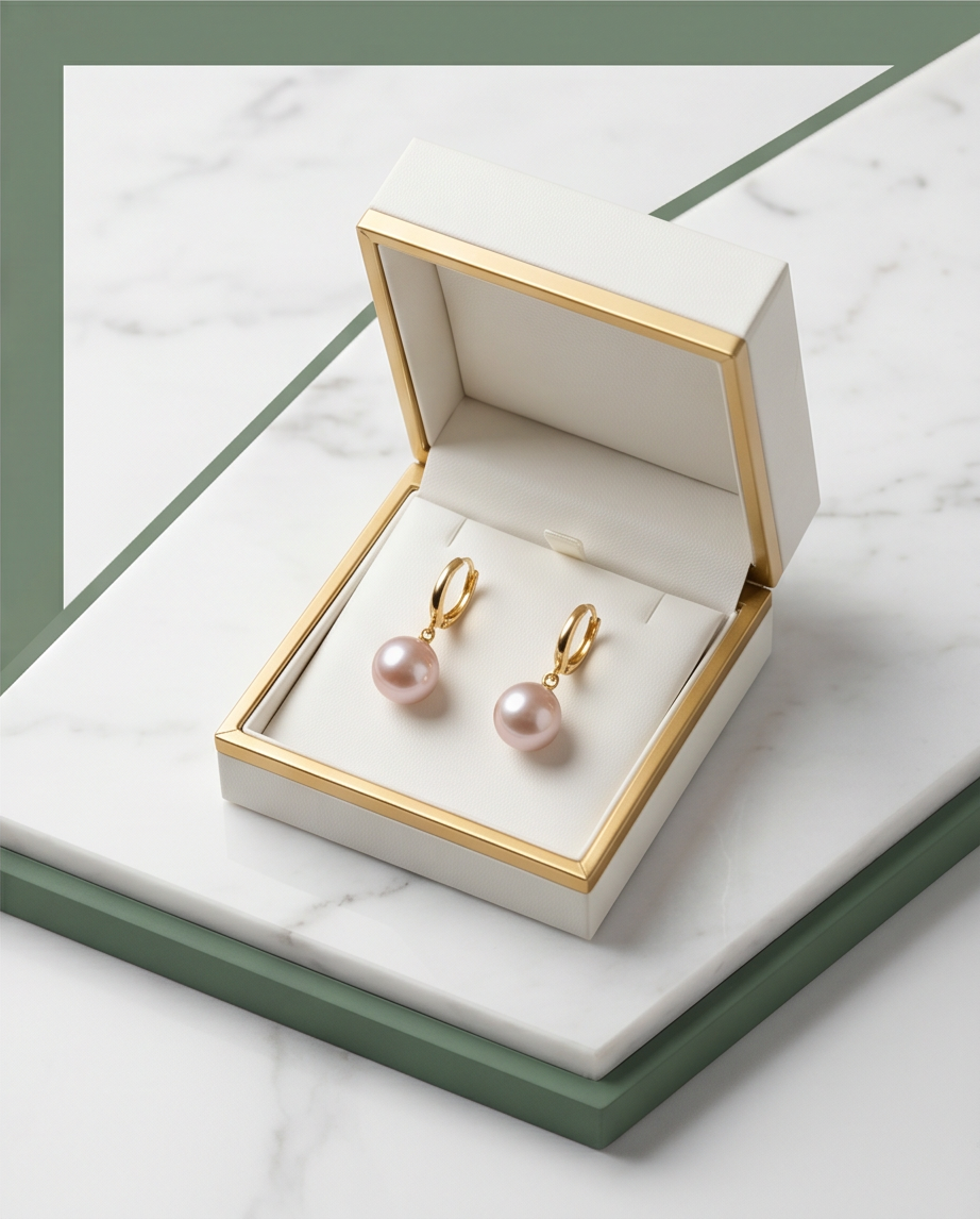 Boucles d’oreilles avec perles de culture rose