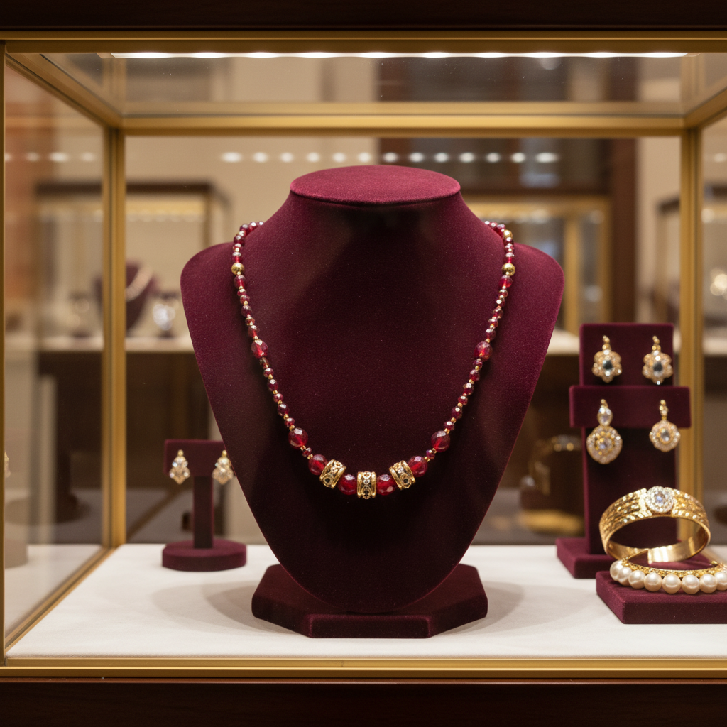 Collier en rouge et or