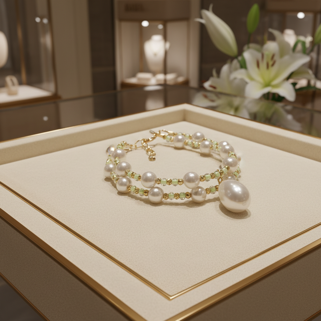 Bracelet deux brins avec perles de culture