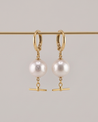 Boucles d'oreilles or 24k et perles de culture - Eclat Moderne