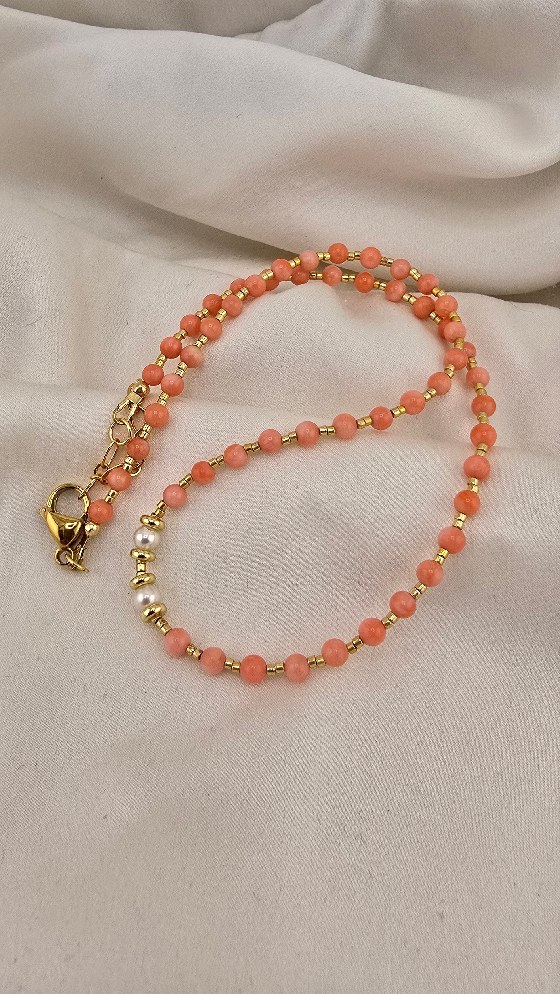 Collier en corail et perles de culture