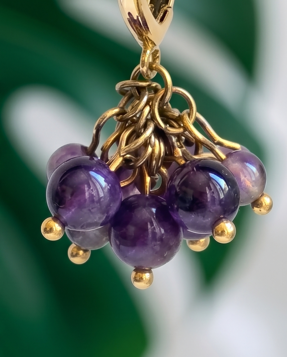 Boucles d’oreilles en vermeil et Améthyste