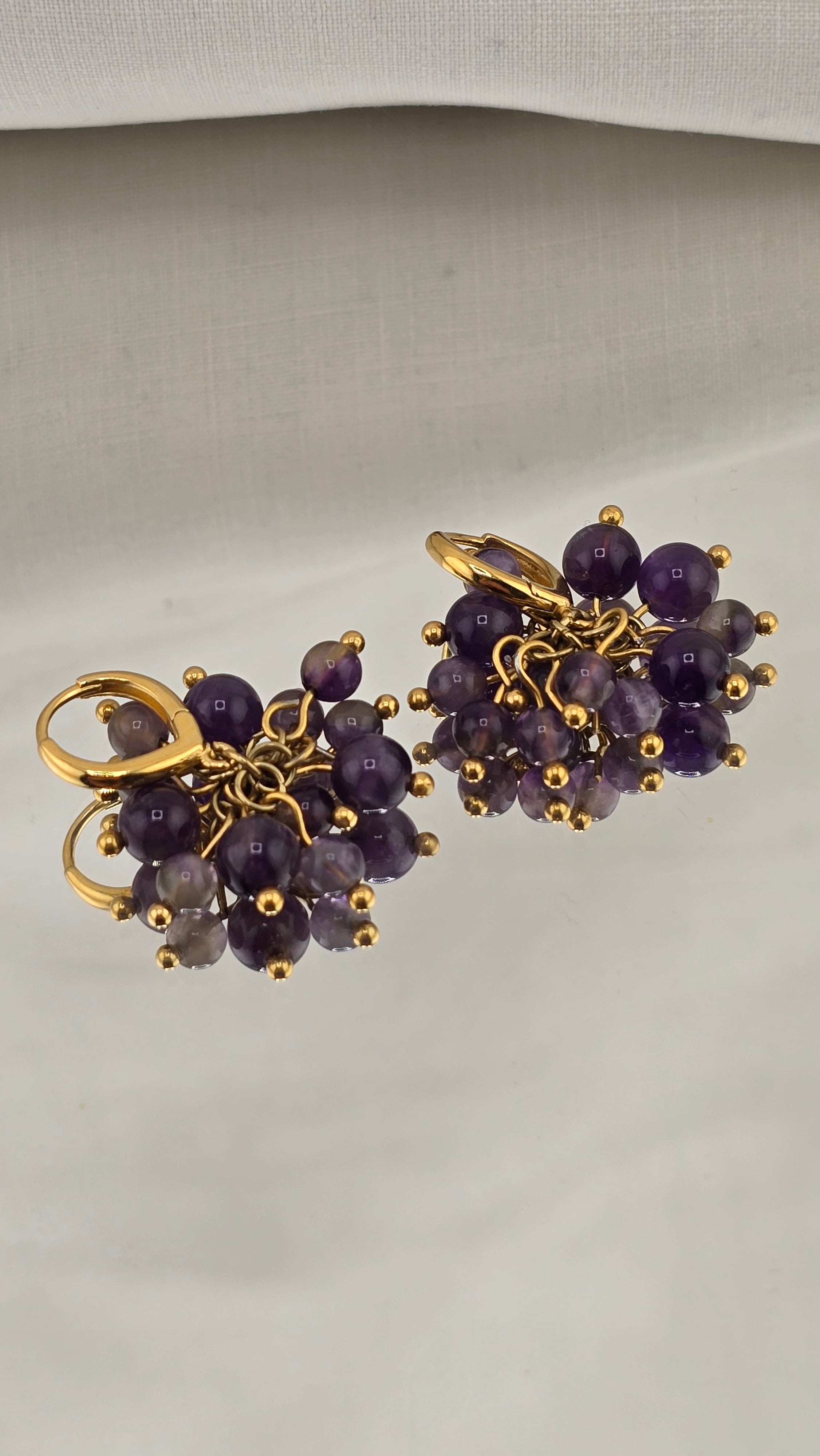Boucles d’oreilles en vermeil et Améthyste