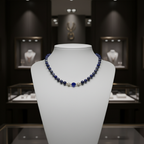 Collier en Lapis-Lazuli  et perles strass