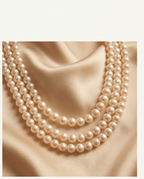 collier à trois rangs de perles de culture rondes blanches - vue 7