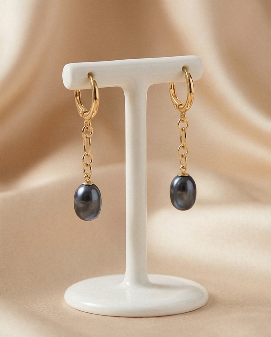 Boucles d’oreilles pendantes en plaqué or