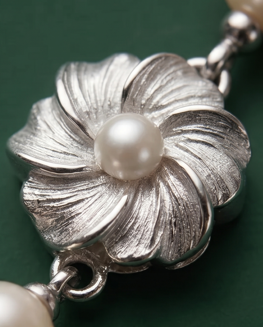 Collier perles de culture et argent 925  - Matinée