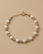 Lumière précieuse - bracelet perles de culture et labradorite