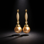 Boucles d oreilles avec perles de culture Édison couleur jaune or