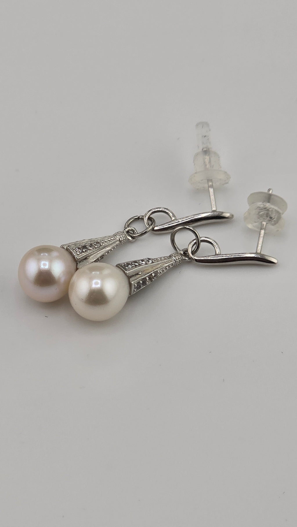 Boucles d’oreilles en argent et perles de culture