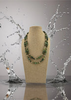 Collier deux rangs en Agate vert
