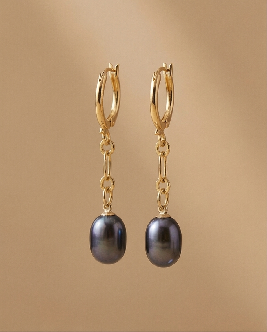 Boucles d’oreilles pendantes en plaqué or