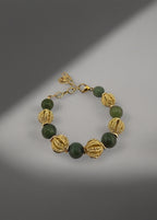 Bracelet en Agate et perles en plaqué or