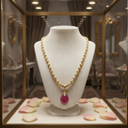 Collier avec pendentif en agate rose