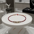 Collier en cristal rouge profond